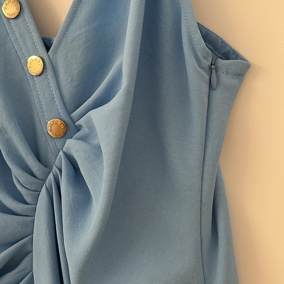 SANDRO Ruched midi dress - light blue - Picture 5 of 10